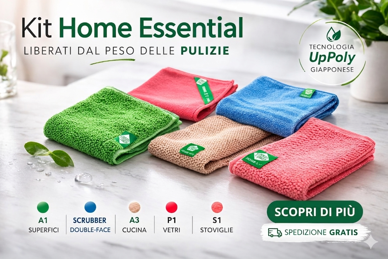 Kit Home Essential – Panni in Microfibra di Alta Qualità
